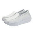 thumbnail image 1 of Fesfesfes Sneakers Women Women's Solid Color Wedge Round-Toe Lightweight Soft Walking Shoes Casual Sneakers US:6.5(39), 1 of 5