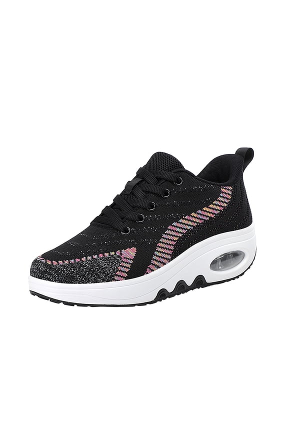 Sneakers for Women Women's Height Increasing Shoes Wedge Heel Thick-soled Rocking Platform Sneakers Fashion Casual Single Shoes US:6(37)