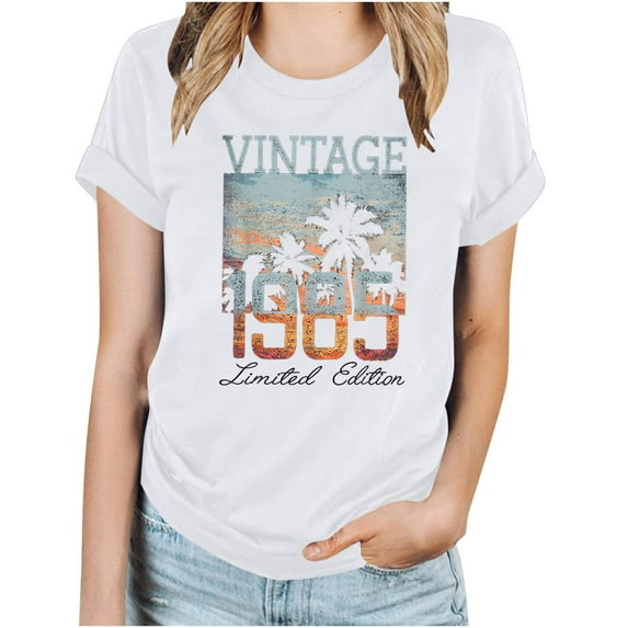 Fesfesfes Soft T Shirt Women's Fashion Printed Round Neck Short Sleeved Top Hort Sleeve Round-Neck Blouses Shirts Sweatshirt for Women 3XL(US:14)