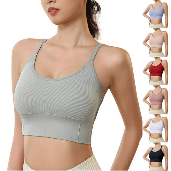 Fesfesfes Sports Bras for Women Comfort Bras With String Breathable Shockproof Sports Bras Running Fitness Underwear