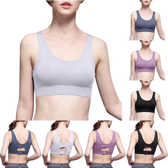 Fesfesfes Sports Bras for Women Plus Size Beautiful Back Yoga Vest Fitness Jogging Underwear Composite Fabric Seamless Sports Bra
