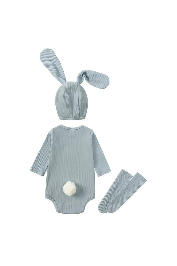 Spring Baby Bodysuit Girls Boys Cute Print Romper Long Sleeve Button Sweatshirt Jumpsuits With Hat And Socks