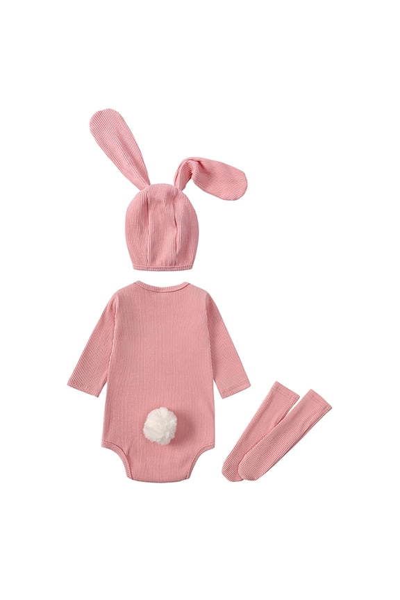 Spring Baby Bodysuit Girls Boys Cute Print Romper Long Sleeve Button Sweatshirt Jumpsuits With Hat And Socks