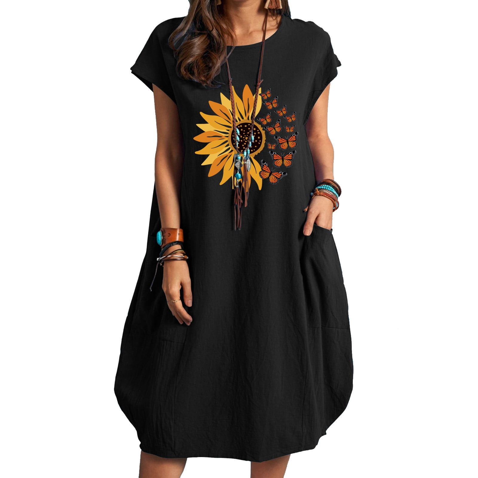 knee length dresses for ladies Daffodil Charm Linen Maxi Dress main image 1