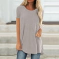 thumbnail image 1 of Fesfesfes Square Neck Top Women Casual Printed Short Sleeve Round Neck Pullover Blouse T-shirt Tops Workout Short Sleeve Tops for Women XL(US:10), 1 of 5