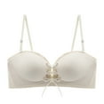 thumbnail image 1 of Fesfesfes Strapless Bras for Women Front Lace Up Bras Anti-slip Underwear Gathered Wipe Bras Anti-slip Traceless Bra for Young Women, 1 of 9