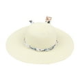 thumbnail image 1 of Fesfesfes Straw Panama Hat for Women Beach Hats with Big Bowknot Summer Sun Wide Brim Floppy Beach Cap Sun Hat, 1 of 3
