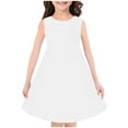 thumbnail image 1 of Fesfesfes Summer Dress for Fashion Girls New Sleeveless Round Neck Printed Dresses for Comfortable and Versatile Outfits 4-14 Years(White#2,4-5 Years), 1 of 3