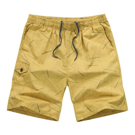 Fesfesfes Summer Mens Shorts Casual Printed Short Pants Cotton Elastic Waist Vacation Loose Beach Pants Under 10$