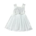 thumbnail image 1 of Fesfesfes Summer New Girls' Gauze Dress 2-14 Years Solid Color Sleeveless Stylish White Princess Dress for Comfortable and Versatile Wear(White,5 Years), 1 of 9