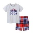 thumbnail image 1 of Fesfesfes Summer Outfit Big Boys Short sleeved T shirt Ssuit Summer Middle And Small Children Suit Round Neck Childrens Two piece Set, 1 of 4