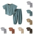thumbnail image 1 of Fesfesfes Summer PJS Sets Baby Summer Thin Short sleeved Cotton Gauze Two piece Pajamas, 1 of 4