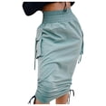thumbnail image 1 of Fesfesfes Summer Skirts for Women Work Clothes Tight Waist Tie Pleating Skirt with Pocket, 1 of 9