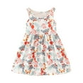 thumbnail image 1 of Fesfesfes Summer Sleeveless Dress for Toddler Baby Girls Graphic Print Children's Dresses for Comfortable and Adorable Wear 6Months -7 Years(Orange#1,6-7 Years), 1 of 3