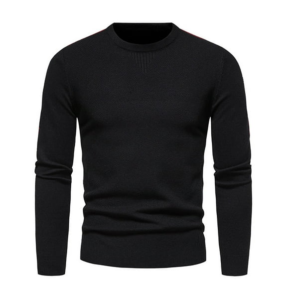 Fesfesfes Sweater for Men Autumn New Knitwear Solid Color Round Neck Pullover Long Sleeve Sweater Korean Version Bottoming Shirt Casual Thread Holiday Sale