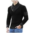 thumbnail image 1 of Fesfesfes Sweater for Men Fashion Casual Button Long Sleeve Casual Solid Turtleneck Sweater Blouse Holiday Saving, 1 of 8
