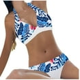 thumbnail image 1 of Fesfesfes Swimsuit for Women Women Flower Printing Backless Bikini Two-Pieces Swimwear Swimsuit Beachwear Set, 1 of 7