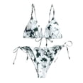 thumbnail image 1 of Fesfesfes Swimsuit for Women Women's Tie-Dye Lace Up High Cut Leg Print Bikini Set Two Piece Swimsuit, 1 of 7