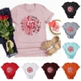 thumbnail image 1 of Fesfesfes T Shirt Pack Women's Fashion Crewneck Printed Short Sleeve T-shirt Casual Loose Shirt Tops Shirts Women L(US:8), 1 of 5