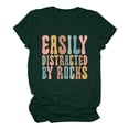thumbnail image 1 of Fesfesfes T Shirt Women Women Fashion Crewneck Printed Short Sleeve T-shirt Casual Loose Shirt Tops Womens Shirts S(US:4), 1 of 6