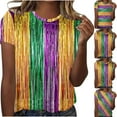 thumbnail image 1 of Fesfesfes T Shirts for Women Graphic Women's Leisure Carnival Printed Round Neck Short Sleeve T-shirt Top Womens Tshirts Graphic L(US:8), 1 of 5