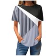 thumbnail image 1 of Fesfesfes T Shirts for Women Women Casual Printed Short Sleeve Round-Neck Pullover Blouse T-shirt Tops Tees for Women M(US:6), 1 of 3