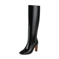 thumbnail image 1 of Fesfesfes Tall Boots For Teen Girls Warmth Block High Heeled Sleeve Patent Synthetic Square Toe Knee Length US:5.5(36), 1 of 5