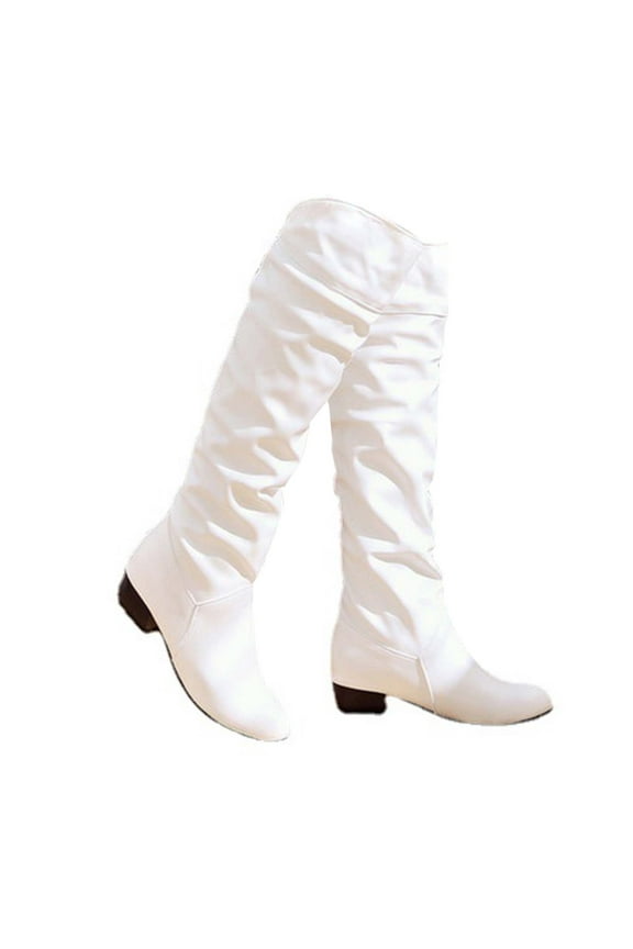 Tall Boots For Women Winter Elegant Knee High Boot Black Brown High Tube Flat Heels Shoes US:8.5(41)