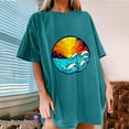 thumbnail image 1 of Fesfesfes Tee Women's Short Sleeve Summer Beach Printed Casual Top Pullover T-shirt Women's Tshirt XL(US:10), 1 of 7
