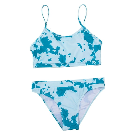 Fesfesfes Teen Girls Bikini Sets Kids Swimsuit Sling Butterfly Tie-Dye Print Swimwear Beach Wear Bathing Suit Cute Bikini Suit