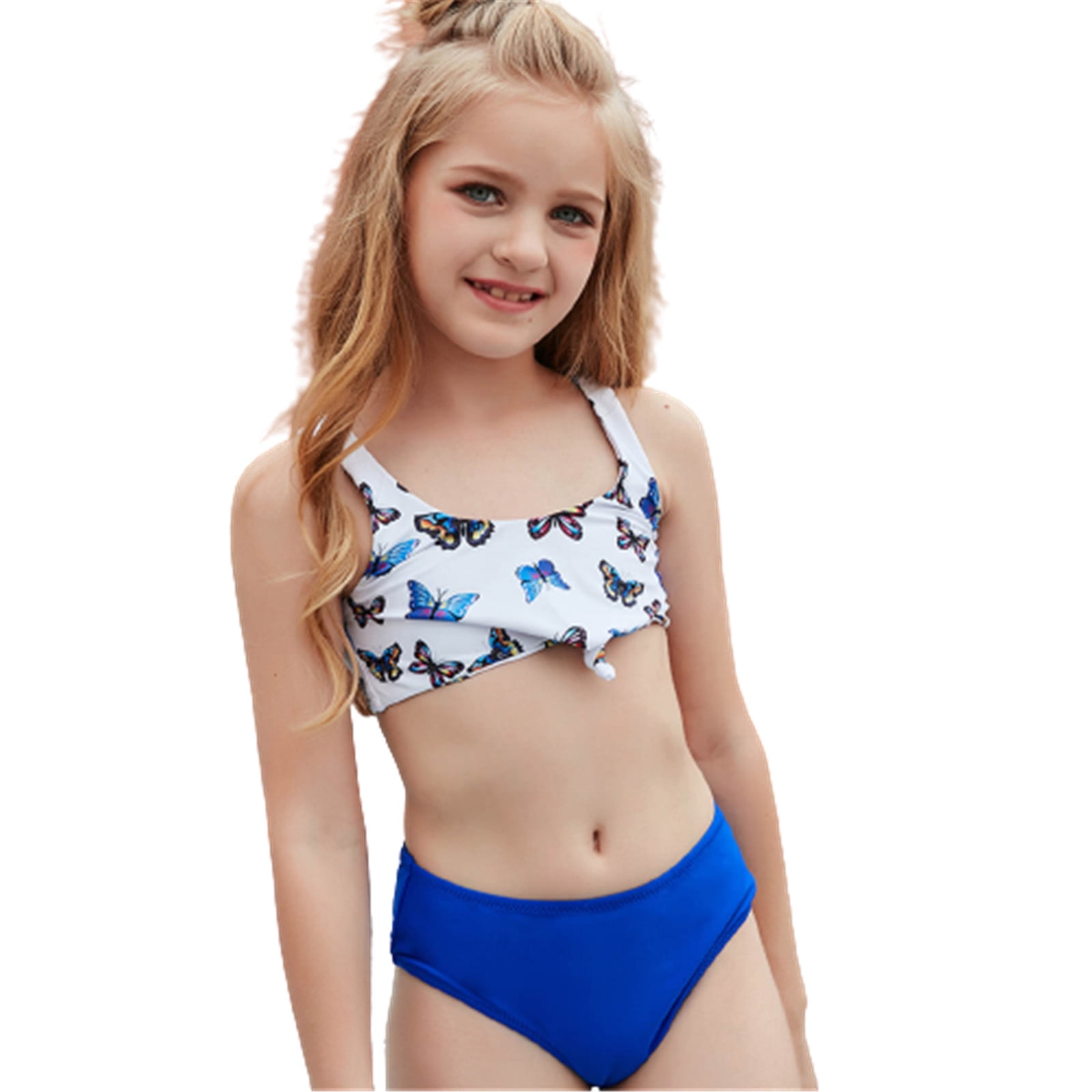 Fesfesfes Teen Girls Holiday Cute Bikini Sets Children Girls Swimwear One  Shoulder Split Two Piece Swimsuit Swim Pool Beach Wear Skinny Bathing Suit