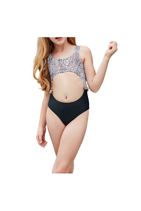 Teen Girls Holiday Cute Monokini Children Girls Hollow Out One Piece Swimsuit Swim Pool Beach Wear Skinny Bathing Suit 6-12 Years