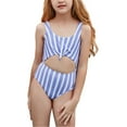 thumbnail image 1 of Fesfesfes Teen Girls Holiday Cute Monokini Children Girls Hollow Out One Piece Swimsuit Swim Pool Beach Wear Skinny Bathing Suit 6-12 Years, 1 of 9