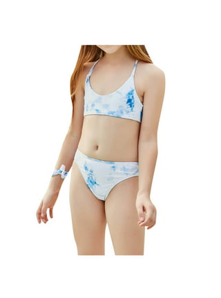 Fesfesfes Teen Girls Summer Holiday Bikini Sets Children Girls Swimwear One  Shoulder Split Two Piece Swimsuit Swim Pool Beach Wear Skinny Bathing Suit  6-12 Years 