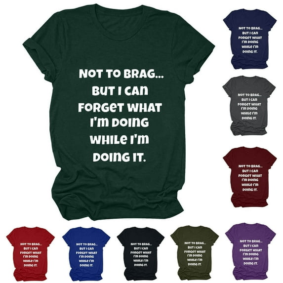 Fesfesfes Tights for Women Control Top Womens Work Tops Short Sleeve Out Blouse Funny Letter Print Shirt T-Shirt Tops Tshirts Shirts for Women Graphic 12(XXL)