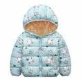 thumbnail image 1 of Fesfesfes Toddler Baby Boys Girls Fall Winter Fleece Padded Jacket Hooded Zip Jacket Coat Clearance, 1 of 5