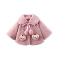 thumbnail image 1 of Fesfesfes Toddler Baby Girls Shawl Winter Bow Thicken Warm Outerwear Fruit Pattern Coat Fleece Cloak, 1 of 9