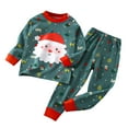 thumbnail image 1 of Fesfesfes Toddler Baby Kids Winter Clothing Boys Girls Solid Color Christmas Santa Claus Print Long Sleeved Home Wear Clothes Suit 3-4 T, 1 of 3