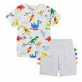 thumbnail image 1 of Fesfesfes Toddler Boys Round Neck Short Sleeve Cotton Stripe Fashion English Print T-shirt Shorts Clothes Set Clearance Under 10$, 1 of 8