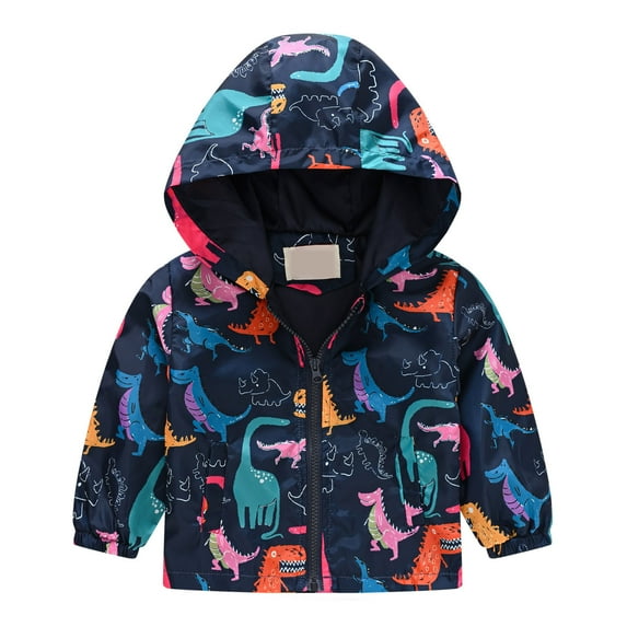 Fesfesfes Toddler Boys and Girls Jacket Cute Printed Hoodie Outerwear Spring/Fall Keep Warm Windproof Jacket Sale Clearance