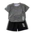 thumbnail image 1 of Fesfesfes Toddler Clothes Outfits Boys Casual Short Sleeve Tops Outfit Round Neck Collar Botton Short Pants Sports Suit, 1 of 3