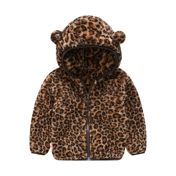 Fesfesfes Toddler Fleece Jackets Baby Boys Girls Flannel Jackets Solid Color Plush Coat Cute Hoodie Thick Coat Winter Jacket
