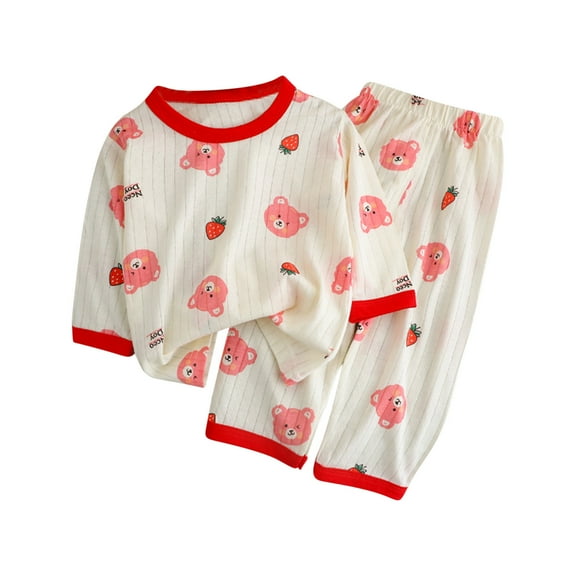 Fesfesfes Toddler Girl Outfit Toddler Kids Kid Girls Boys' Casual Long Sleeve Casual Homewear Thin Home Clothing Two Piece Set 18-24 Months