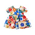 thumbnail image 1 of Fesfesfes Toddler Girls Dress Summer Large Flowers Baby Girls Little Dress Sleeveless Floral Dress Bag Free On Sale, 1 of 3