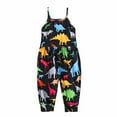 thumbnail image 1 of Fesfesfes Toddler Jumpsuit Girls Summer Romper Printed Sling Overall Sleeveless Backless Jumpsuit Infant Onesie Sleepwear, 1 of 9