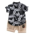 thumbnail image 1 of Fesfesfes Toddler Kids Baby Boy Short Sleeve Pattern Shirt Tops+Shorts Set Clothes Summer, 1 of 9