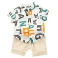 thumbnail image 1 of Fesfesfes Toddler Kids Baby Boys English alphabet Shirt Tops Shorts Clothes Set, 1 of 9