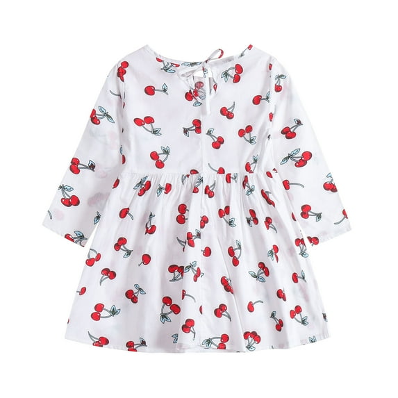 Fesfesfes Toddler Kids Baby Girls Summer Dress Long Sleeve Printed Dress Floral Princess Dress