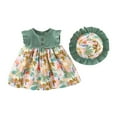 thumbnail image 1 of Fesfesfes Toddler Kids Baby Girls Summer Floral Print Dress Bag 2PC Suit Princess Dress with Bag for Free, 1 of 2