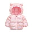 thumbnail image 1 of Fesfesfes Toddler Kids Jacket Baby Boys Girls Puffer Jacket Cute Solid Color Colorful Windproof Padded Jacket Hooded Bomber Coat Clearance, 1 of 8